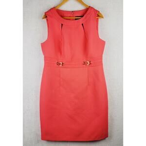 Cottagecore 14 Midi Coral Dress Quite Money Romantic Preppy Sleeveless Zip Lined